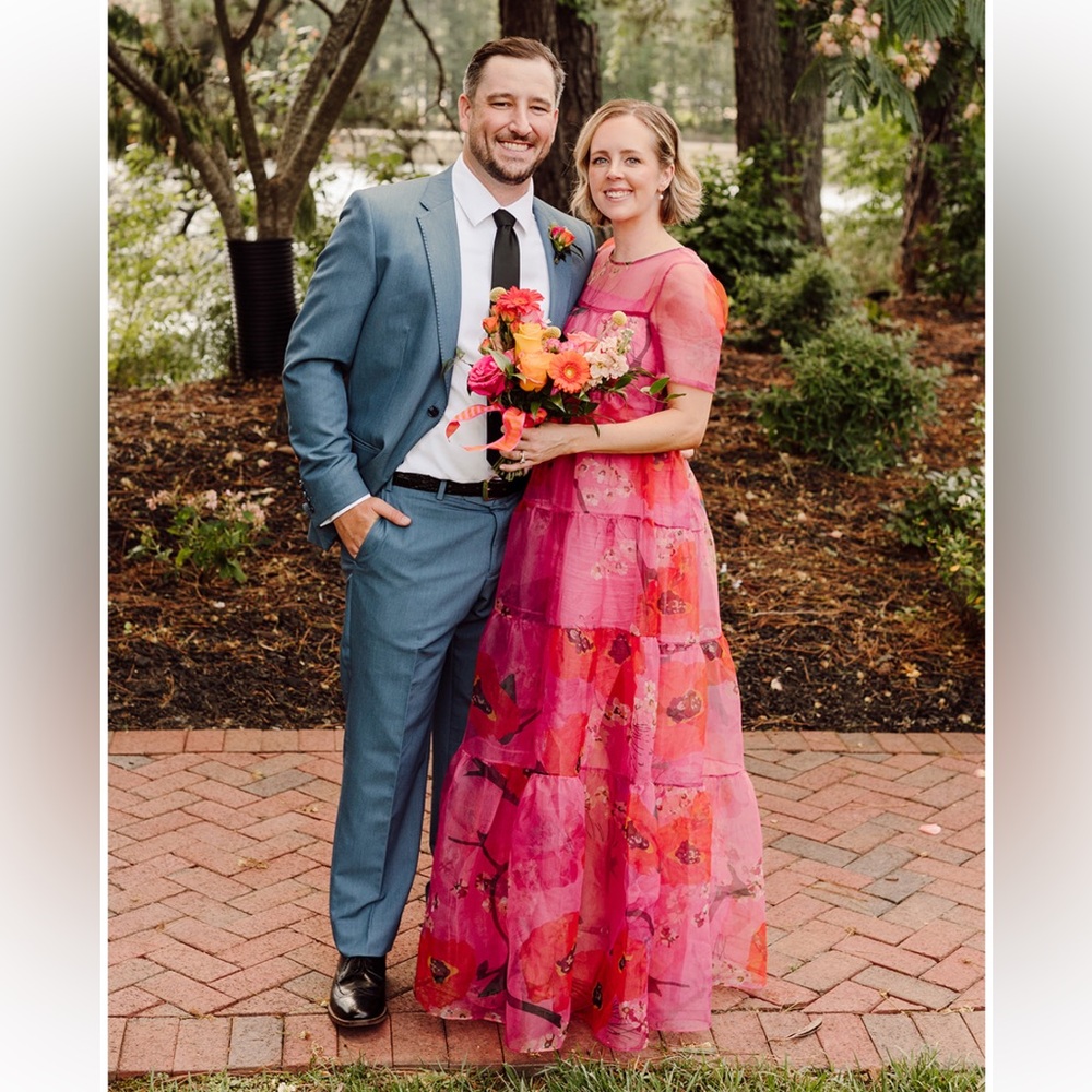 STAUD Pink Floral Maxi Dress